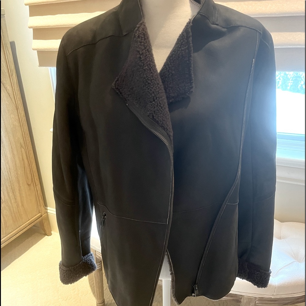 NWT Gerard Darel Women Lambskin & Shearling Jacket Grey 44FR/12 US $1,903 Orig.